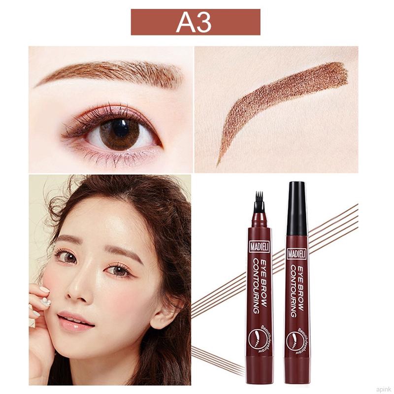 Bút chì kẻ lông mày phẩy sợi 4D chất lượng cao Chì kẻ mày chống thấm nước bền màu dài lâu