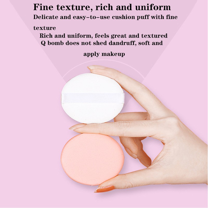 2Pcs/Set Air Cushion Puff Non-latex Wet and Dry Round Sponge Puff Makeup Tool