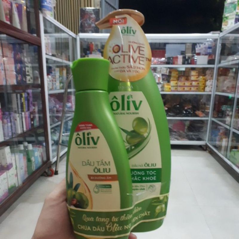 DẦU XẢ TÓC ÔLIV NGUYÊN CHẤT 650ML TẶNG DẦU TẮM 50ML