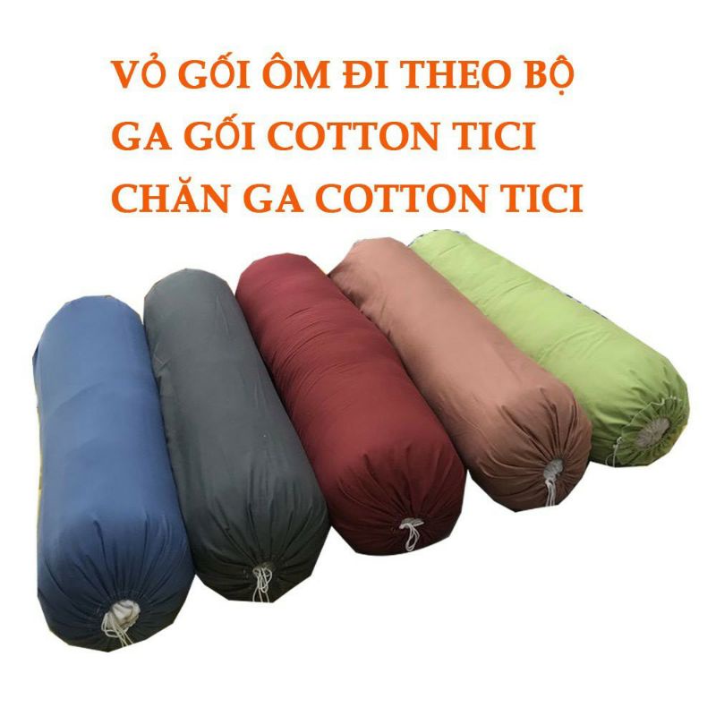 Vỏ gối ôm cotton tici đi cùng mầu bộ chăn ga nhiều mầu sắc