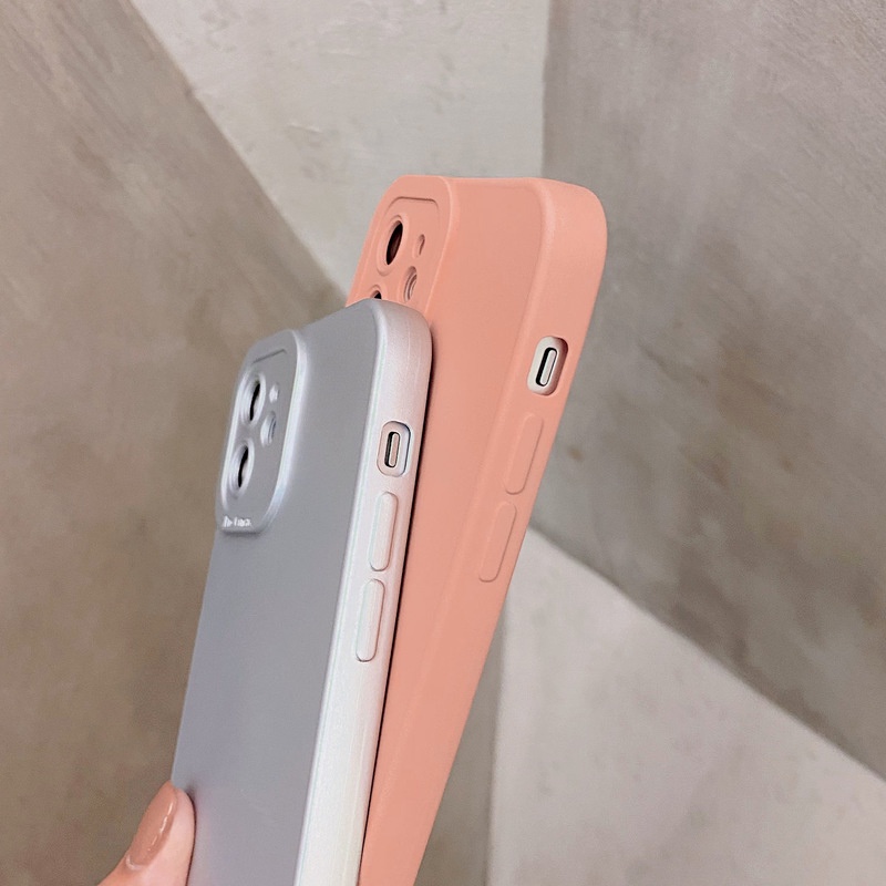 Ốp Điện Thoại Silicon Dẻo Vuông Màu Trơn Hình Đôi Mắt Mèo Cho iPhone 14 13 Pro Max X Xs Xr 7 8 Plus