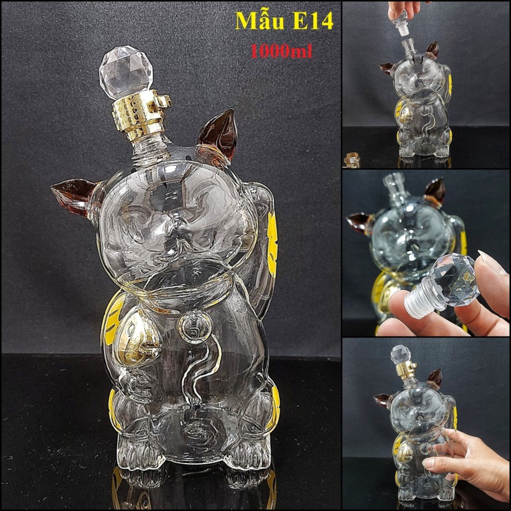 Bình Đựng Rượu 12 Con Giáp – 16 mẫu – Vỏ Chai Rượu 12 Con Giáp làm quà tặng – Glass Wine Bottles