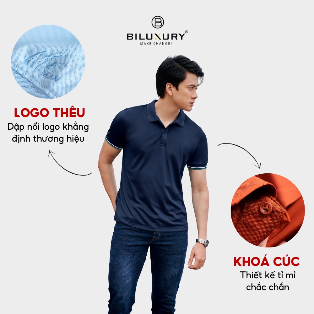 Áo thun polo nam Biman by Biluxury 5APCB008 form chuẩn vải mát co giãn thoải mái