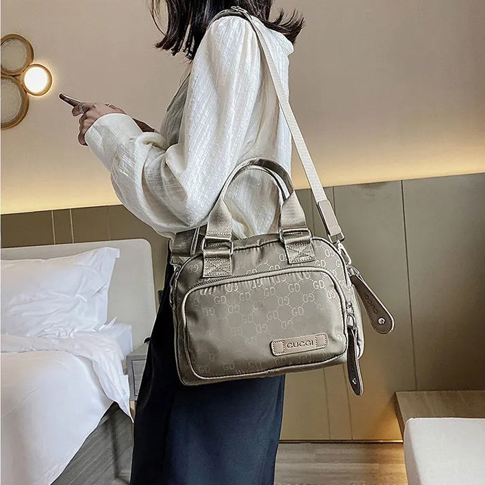 Túi Xách Vải canvas fp195 Kích Thước Nhỏ Gọn Có Tay Cầm Thời Trang Cho Nữ