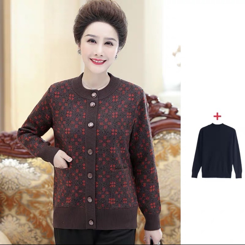 Áo khoác len vân 4 cho người già và trung niên | BigBuy360 - bigbuy360.vn