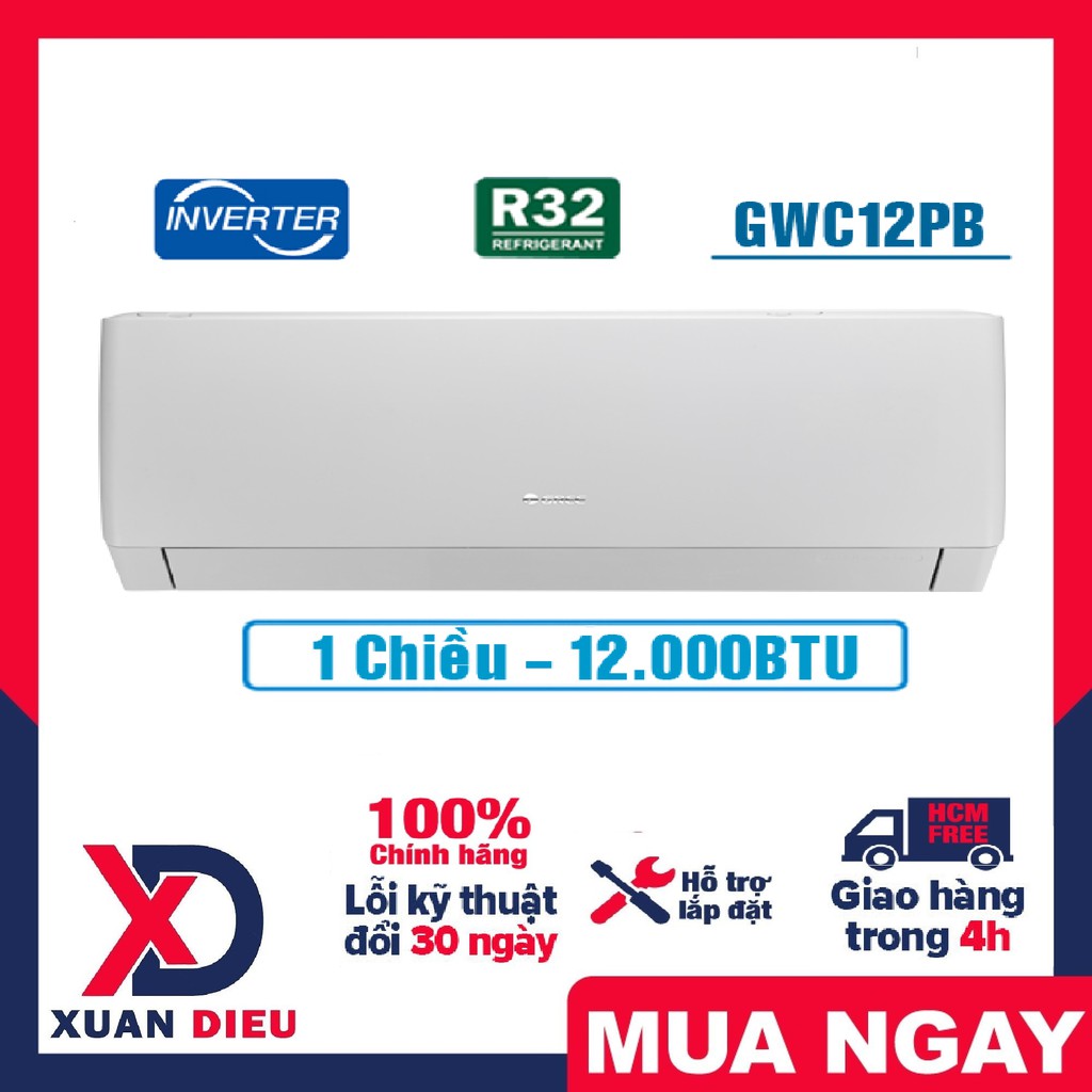 Điều hòa Gree 1 chiều Inverter 12000BTU GWC12PB-K3D0P4 Công nghệ Inverter, Công nghệ tự làm sạch G-Clean