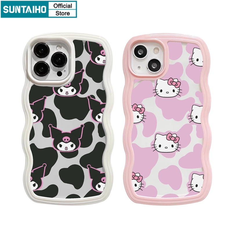 SUNTAIHO Ốp lưng iphone Ốp điện thoại trong suốt họa tiết báo hồng Kulomi thích hợp cho iPhone 11 12 13 Pro Pmax XS max XR 7 8 plus