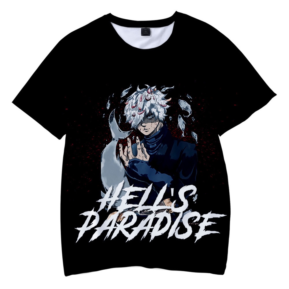 Áo Thun Tay Ngắn In Hình Anime Hell is Paradise Jigokuraku Phong Cách Harajuku Cho Nam Và Nữ
