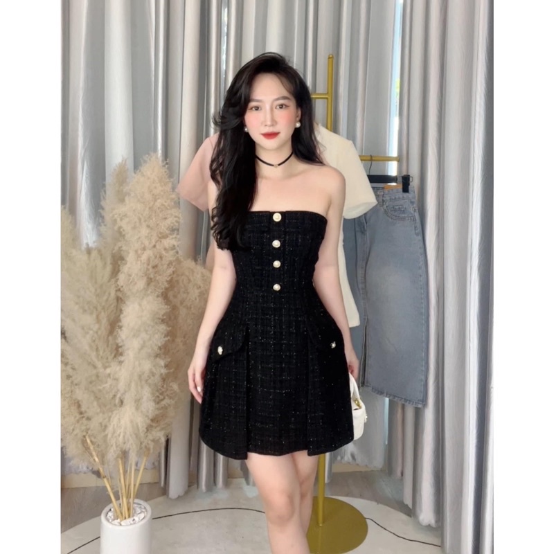 Đầm cúp n.g.ự.c dáng ngắn thiết kế hàng chuẩn ảnh thật từ Trang Hiền Hồ Boutique