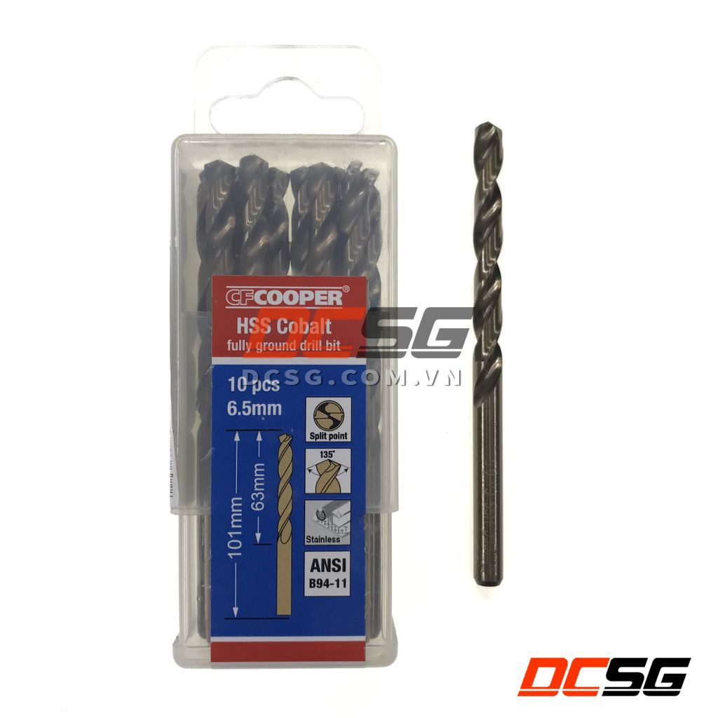 Mũi khoan thép, Inox HSS-Cobalt 5% 5.0-10.0mm CFCooper  | DCSG