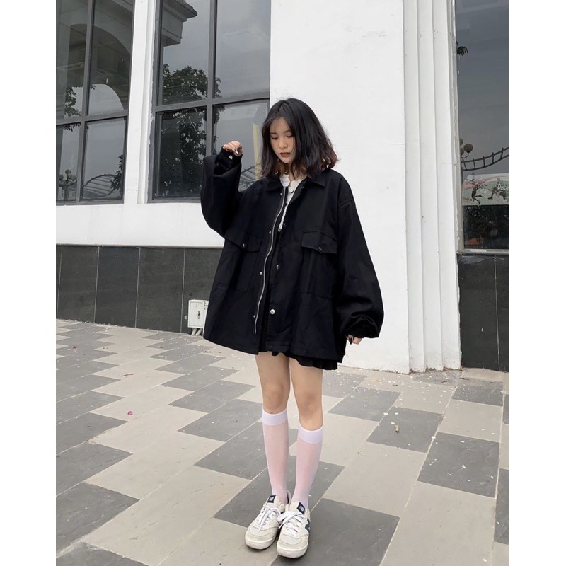 Áo khoác kaki Lylyshop, áo khoác dáng rộng unisex nam nữ - áo khoác kaki 800 | BigBuy360 - bigbuy360.vn