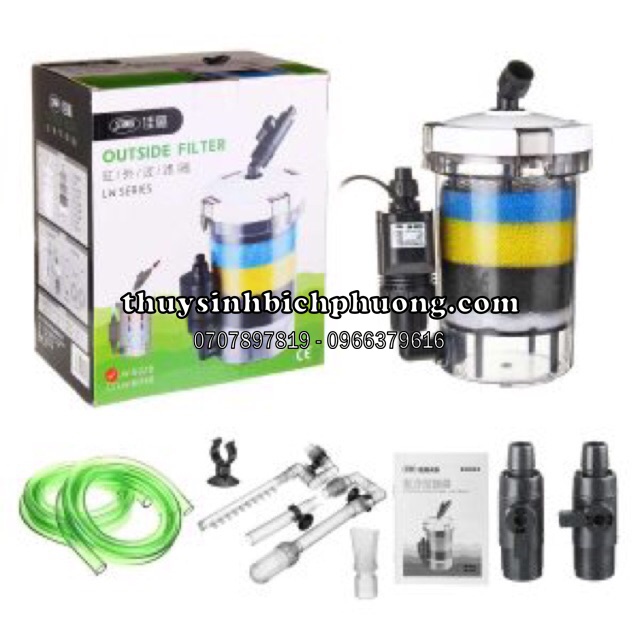 LỌC PHỤ SUNSUN 603B CÓ BƠM NGOÀI SUNSUN - LỌC CHO HỒ THUỶ SINH TỪ 30 - 60CM