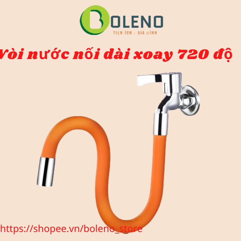 Đầu nối dài vòi nước tăng áp lực dài 30cm chất liệu inox và silicone  xoay linh hoạt 720 độ