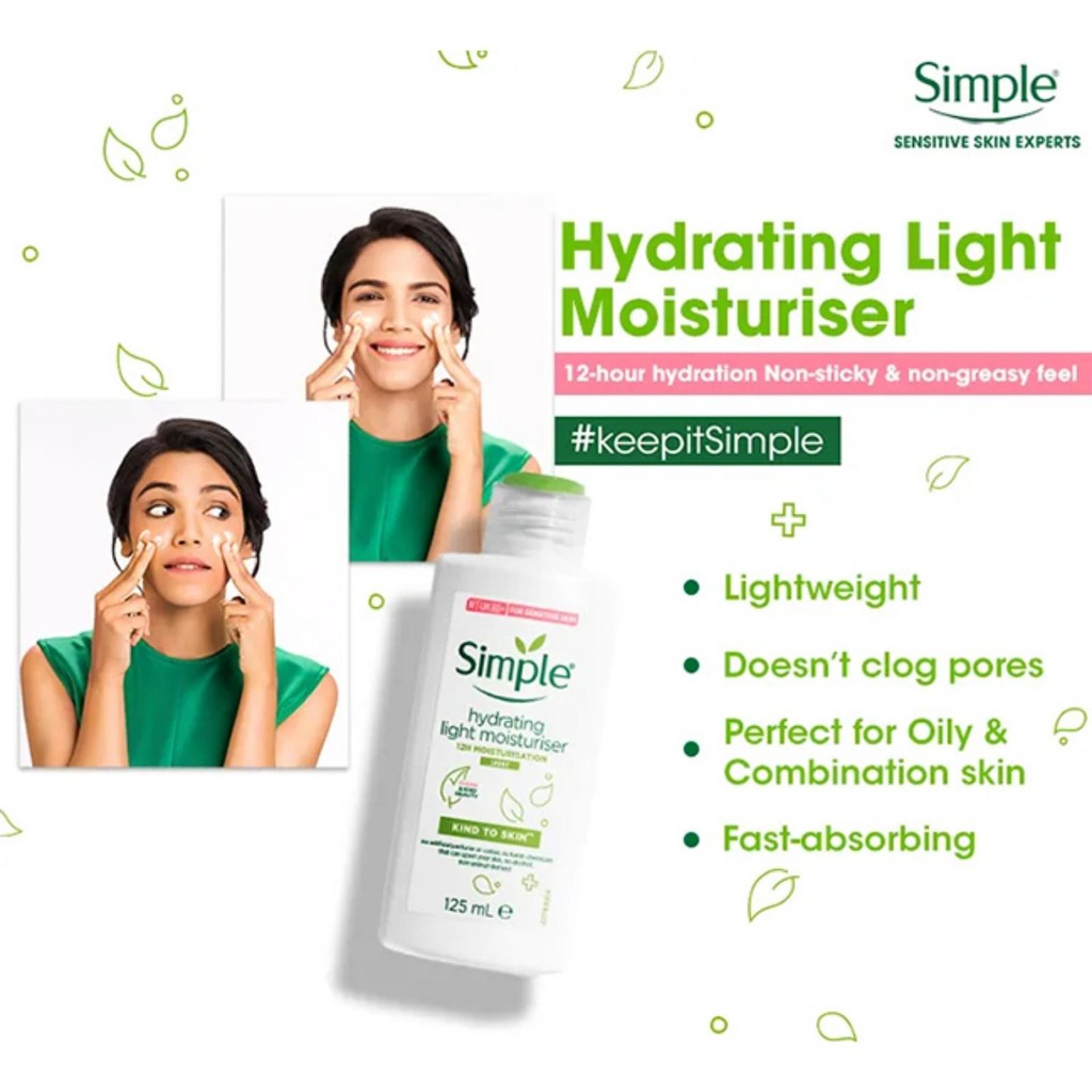 Sữa Dưỡng Da Simple Kind To Skin Hydrating Light Moisturiser Dưỡng Thể 125ml