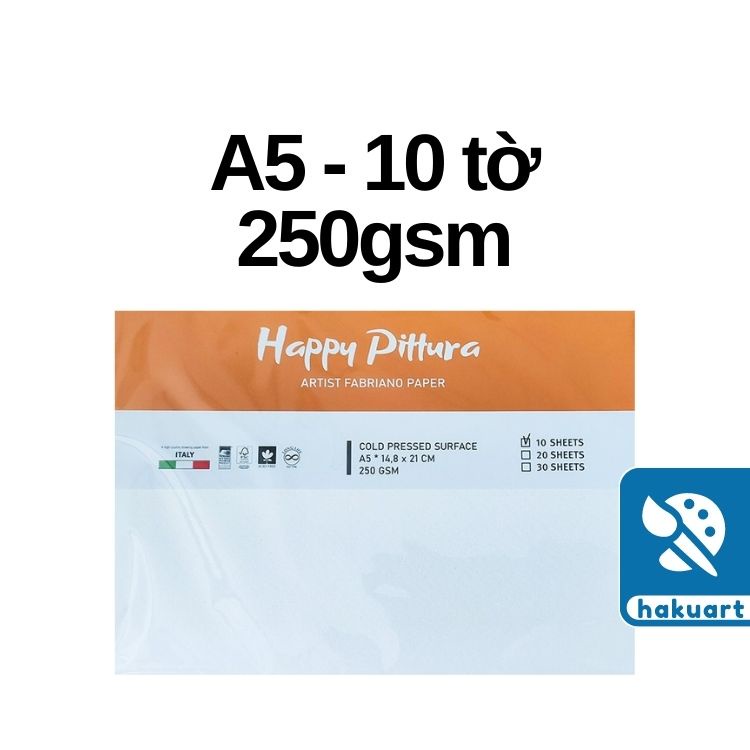 Giấy Vẽ Màu Nước HAPPY 300gsm (vân nổi Cold) - Họa Cụ Hakuart