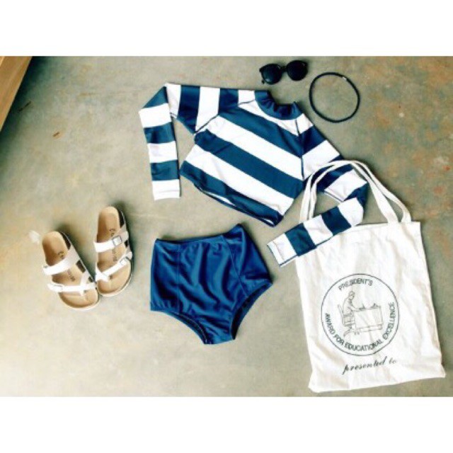 Act cool Đồ bơi quảng châu sọc xanh to Cực cute