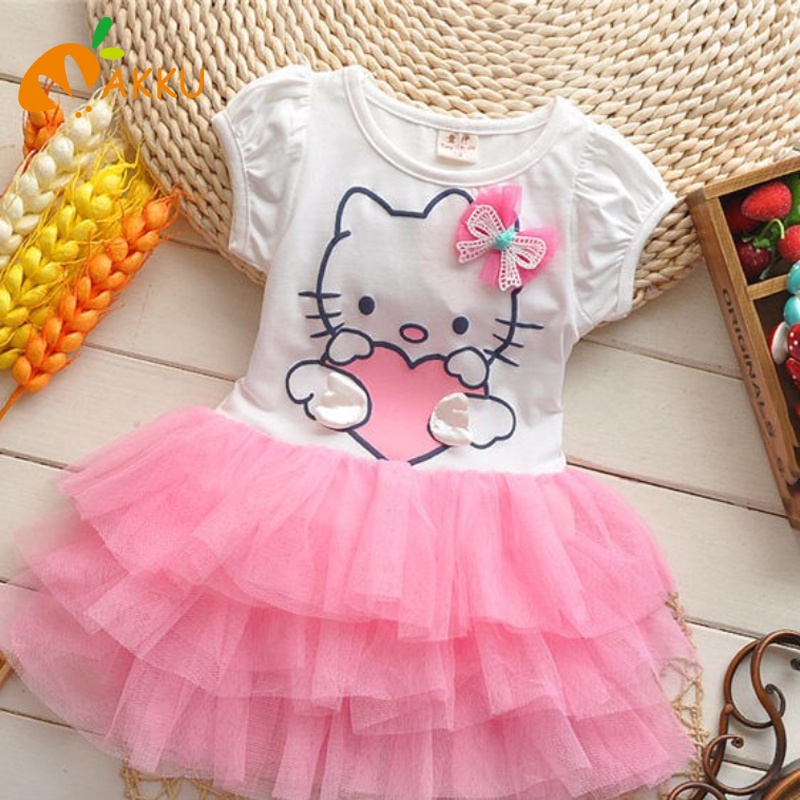 Đầm Xòe Hình Mèo Kitty Đáng Yêu Thời Trang Cho Bé Gái akku