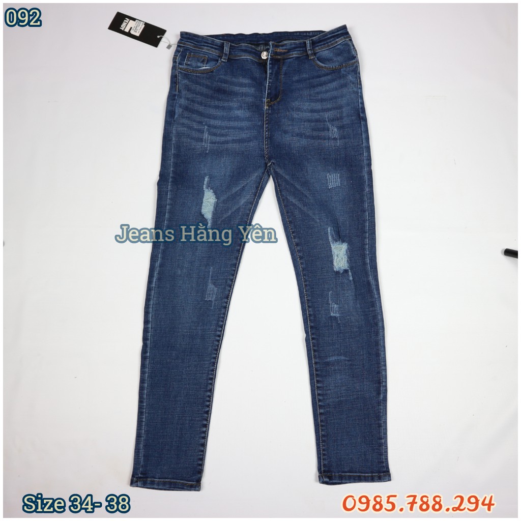 Quần Jean Nữ Dành Cho Người Mập Tua Lai Rách Size 34-38