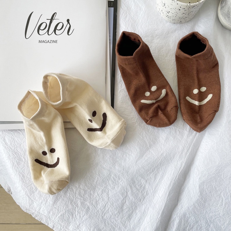 Vớ tất cổ ngắn dưới mắt cá SMILE nâu kem