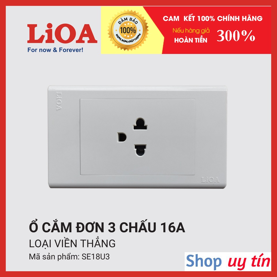 Mặt Ổ Cắm Điện LiOA Âm Tường Lắp Trong Nhà 2-3 Chấu, 1-2-3 Ổ Cắm