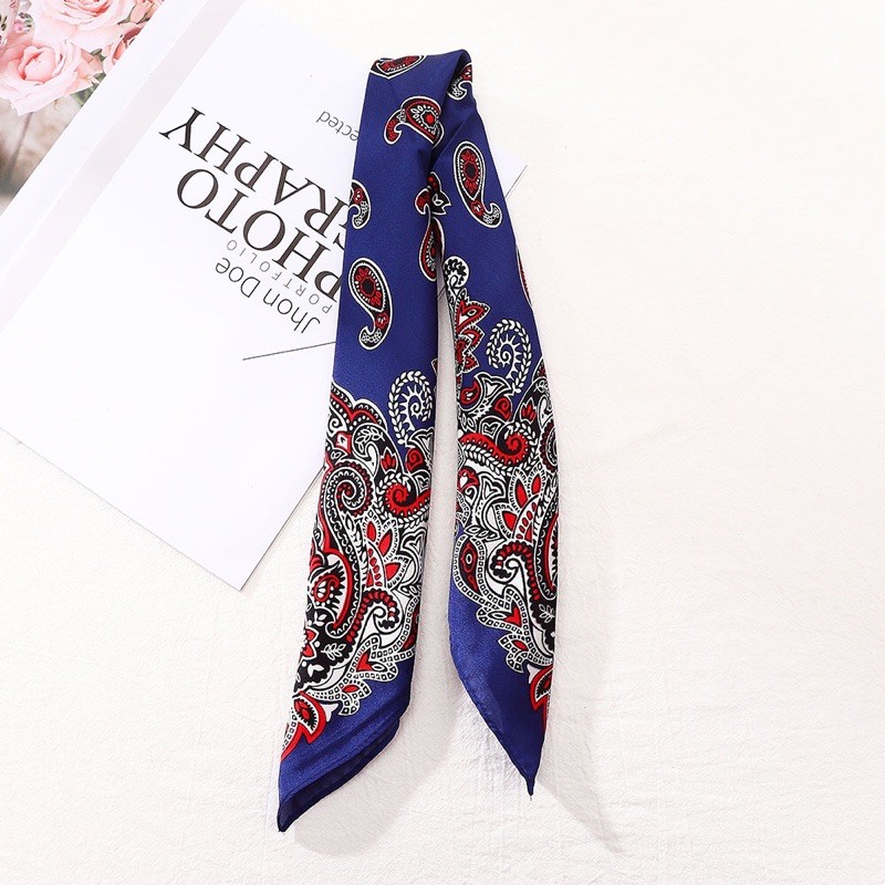 Khăn bandana lụa size 55x55cm - Khăn lụa vuông kiểu lạ