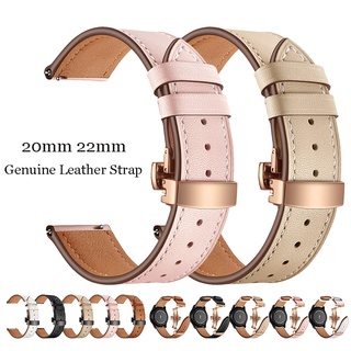Dây đeo bằng da có khóa bướm 20mm cho đồng hồ thông minh xiaomi huami amazfit gts / gtr 4 / 3 / 2 pro 42mm