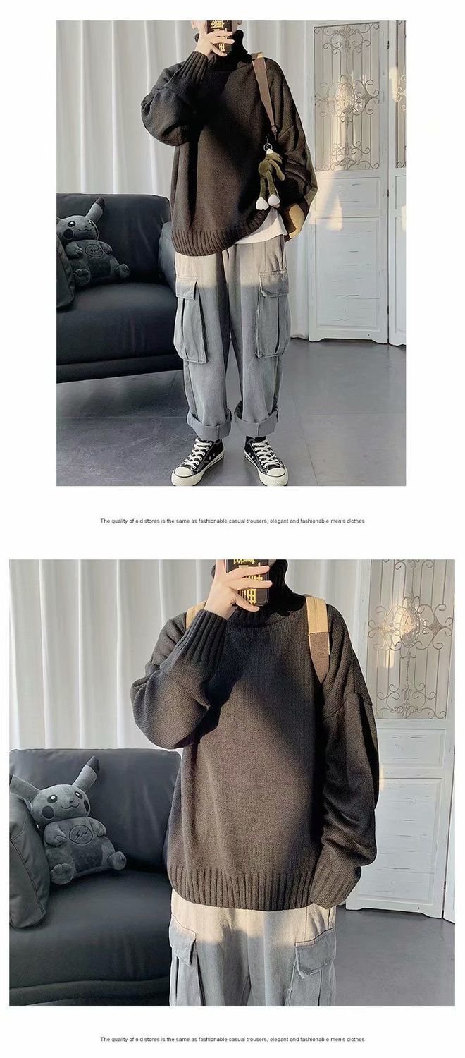 Áo Sweater Cổ Lọ Dáng Rộng Thời Trang Thu Đông Cho Nam Giới | BigBuy360 - bigbuy360.vn