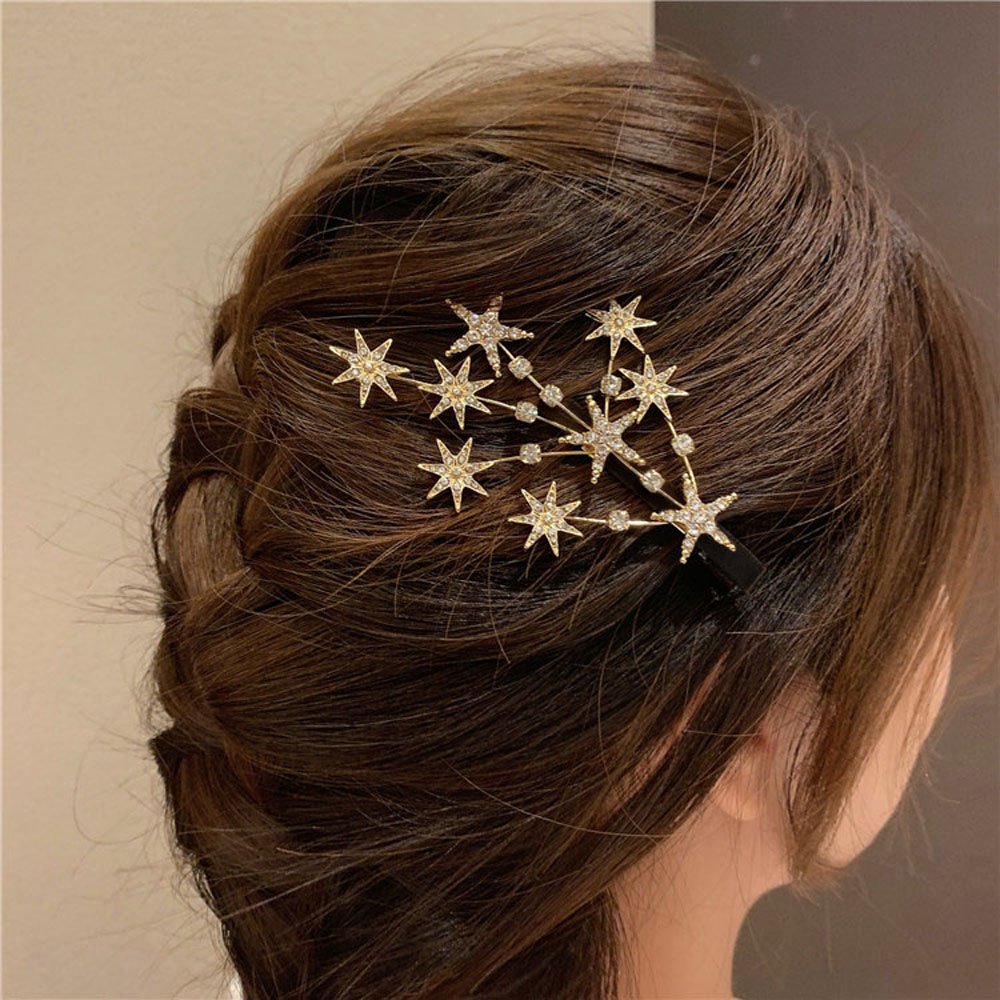 Kẹp Tóc Mỏ Vịt Đính Đá Nhiều Màu Cho Nữ