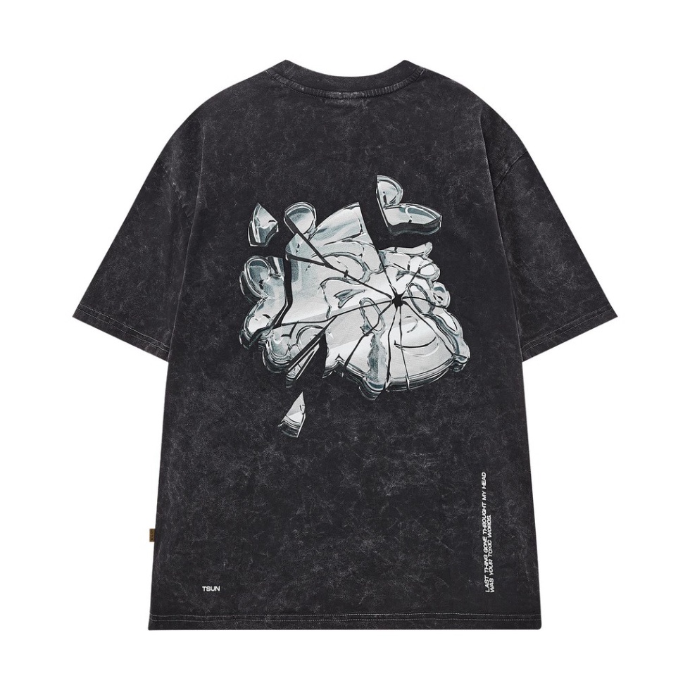 Áo thun TSUN Broken Wash Tee - Xám _ Unisex