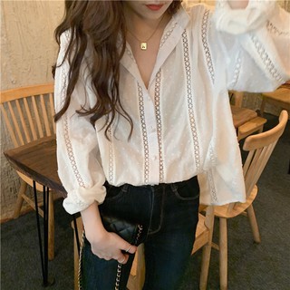 Áo sơ mi thô cố V cách điệu MA49