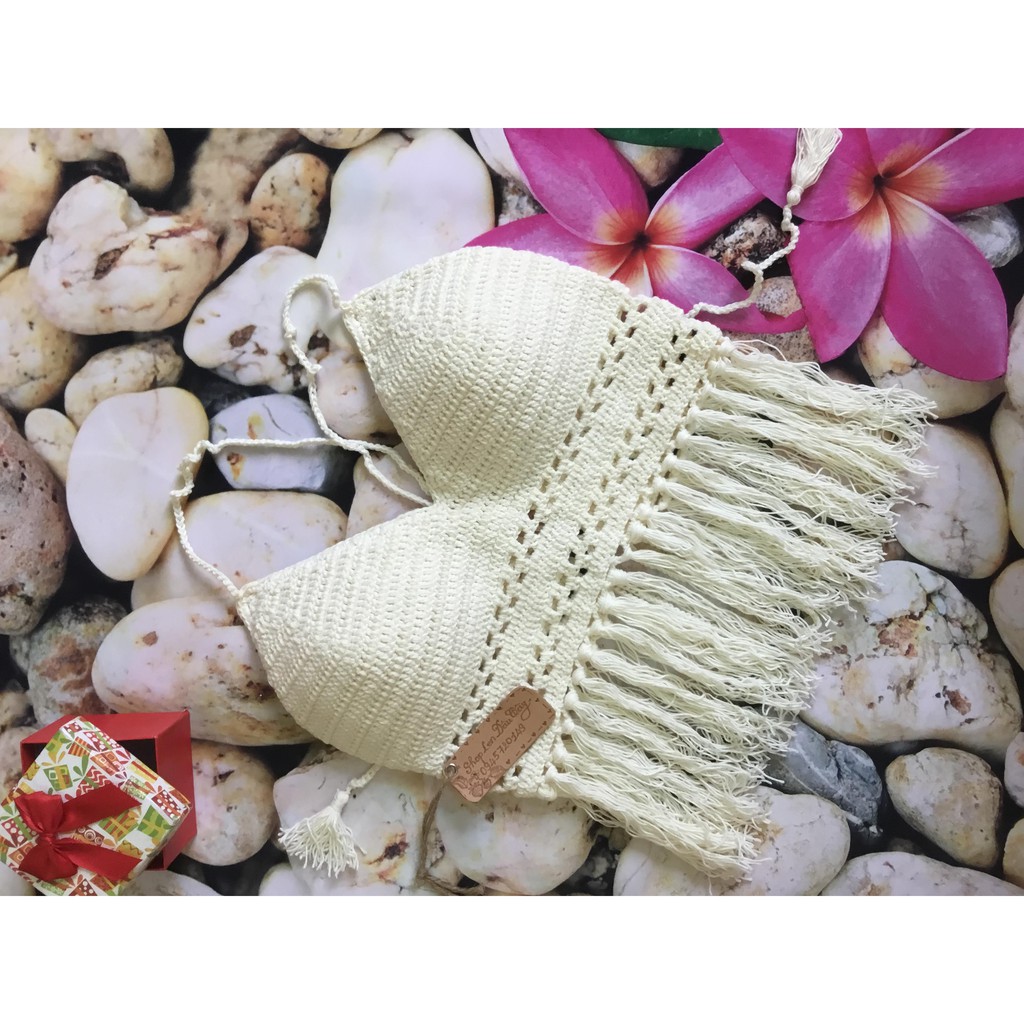 [Hàng sẵn] Áo bikini Móc tay bằng Sợi cotton siêu Chất (Mát nhẹ không dão)_Handmade 100% | BigBuy360 - bigbuy360.vn