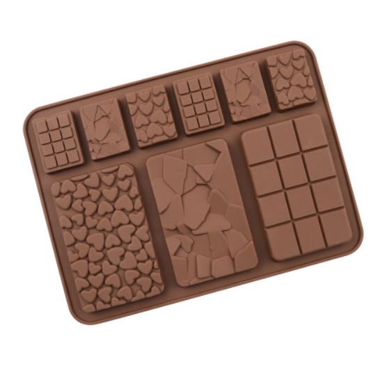 Khuôn đổ socola chữ nhật hiện đại 9 ô