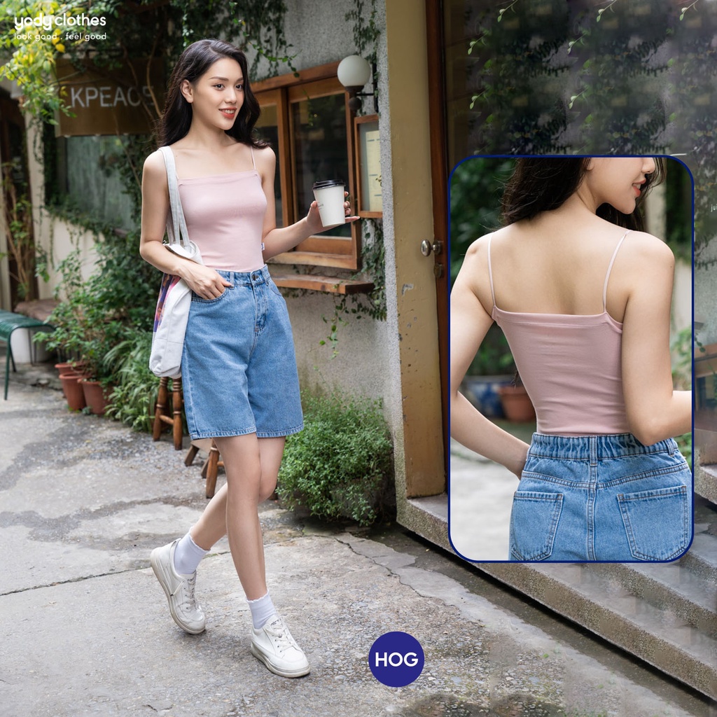 Áo Hai Dây Nữ Cotton YODY Co Giãn Mềm Mịn dễ phối đồ BLN5060