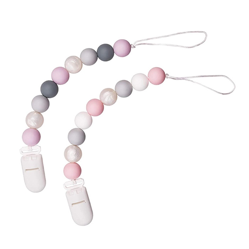 Set 2 Kẹp Núm Vú Giả Xỏ Hạt Silicon Không BPA DIY Cho Bé Sơ Sinh Giá Đỡ