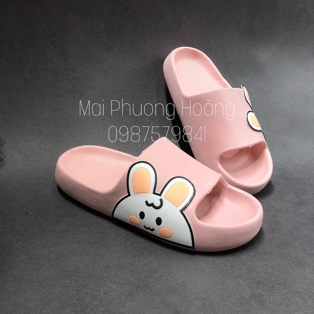 Dép Bánh Mì Hình Thỏ Quai Ngang Cute siêu xinh, Form ngắn khách nhích lên 1 size Mai Phương Hoàng