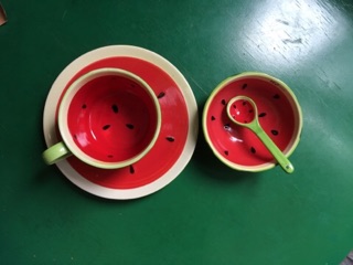 Set chén đĩa  dưa hấu