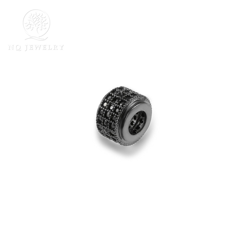Charm hợp kim hình trụ đính đá - NQ Jewelry