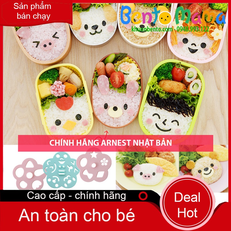 Bộ 3 cutter nhật bản đa năng trang trí tạo hình bento CHÍNH HÃNG ARNEST