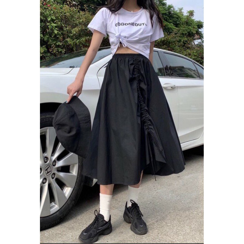 Chân váy rút dây from rộng phong cách style  mặc được nhiều kiểu B.C
