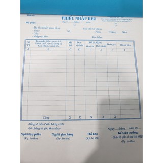 🍐 [HOT] Phiếu nhập kho A4 20*25 tốt (1 quyển)