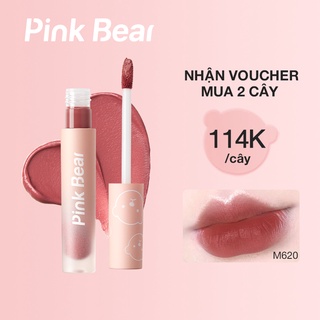 Son kem Pink Bear màu nhung lì lâu trôi bền màu gồm 8 màu tùy chọn 2.5g