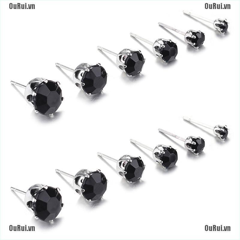 Set 6 / 12 Đôi Bông Tai Đính Đá Thời Trang Cho Nữ