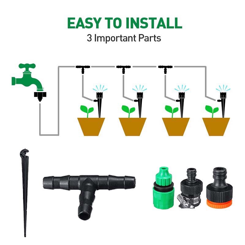 Bộ tưới tự động Hệ thống tưới nhỏ giọt 20 chậu và đầy đủ phụ kiện