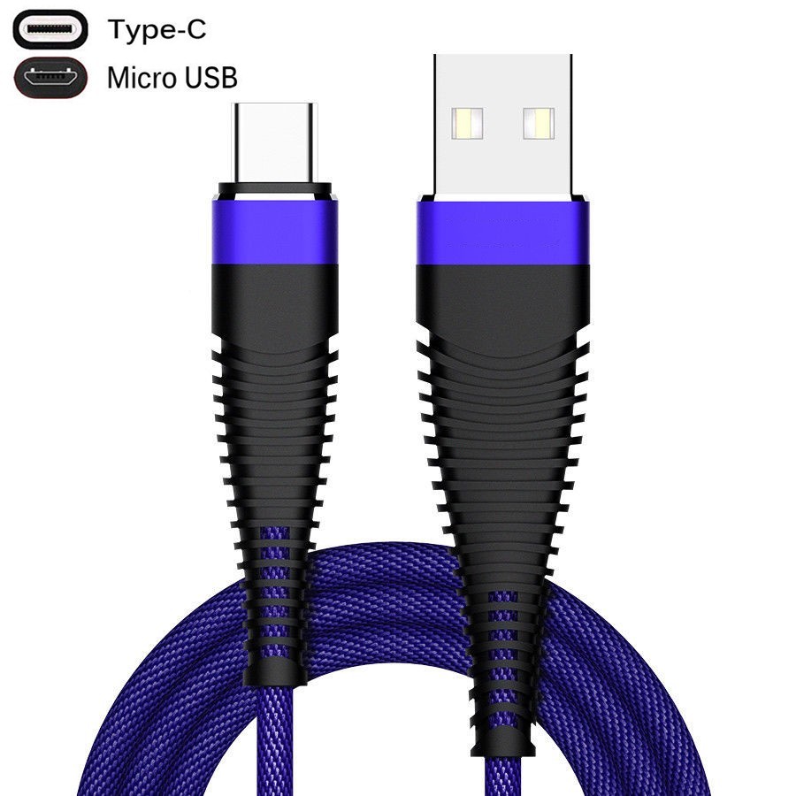 Dây Cáp Sạc Nhanh / Truyền Dữ Liệu Đầu USB Type-C Bằng Nylon Bện Dài 1M Cho iPhone iPad Android Huawei xiaomi samsung Vivo