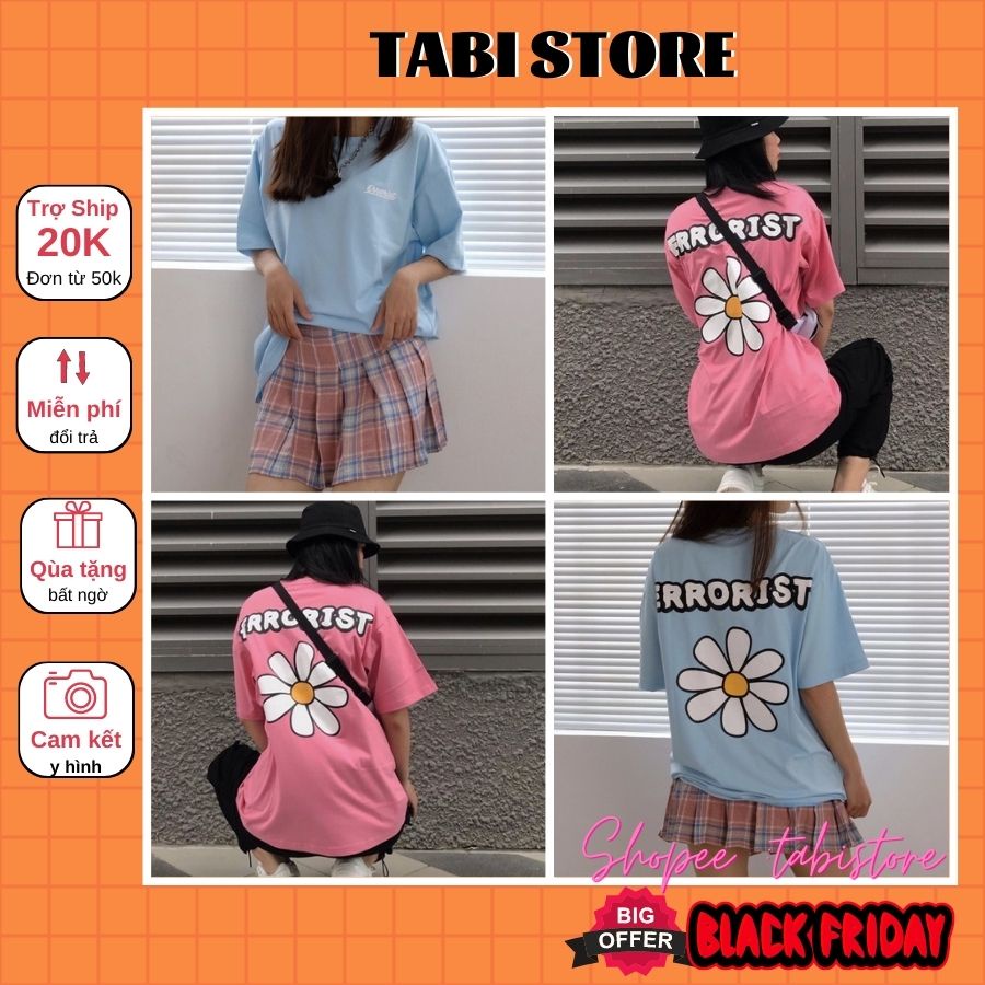 Áo thun tay lỡ dáng rộng unisex - hoa errorist