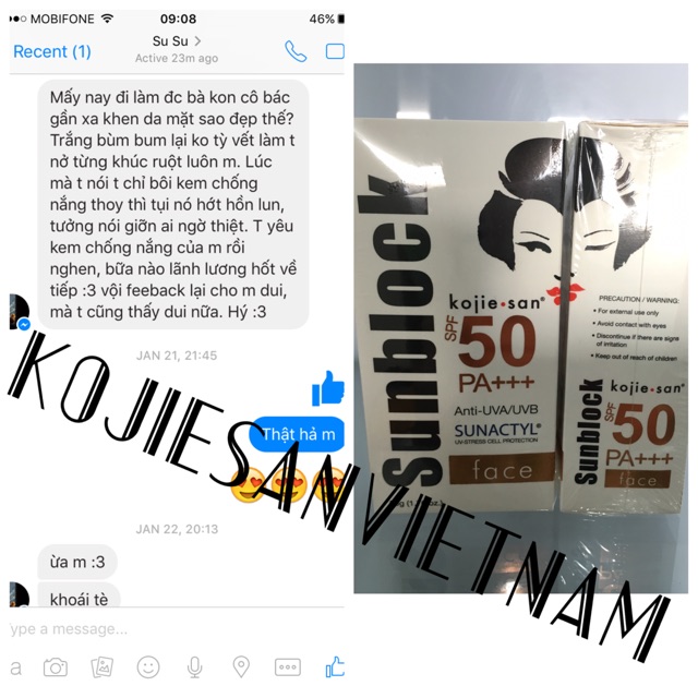 Kem chống nắng dành cho mặt KojieSan SPF50 PA+++ 50gr