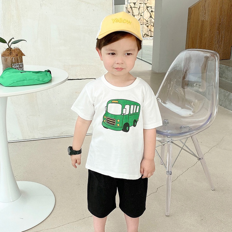 Áo thun cổ tròn bé trai 2 3 4 5 6 7 tuổi cotton mềm mại, co giãn thấm hút mồ hôi Magickids Quần áo bé trai AO22001