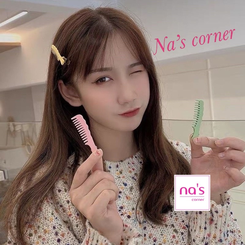 Kẹp Tóc Kim Loại Hình Chiếc Lược Màu Nhám Ngọt Ngào Dễ Thương