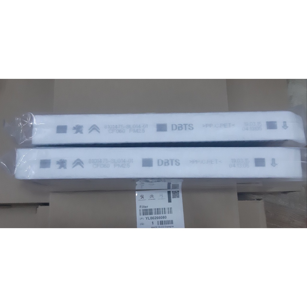 1 Cặp 2 cái Lọc gió điều hòa than hoạt tính Peugeot 3008,5008 đời 2018~ nay / Mã YL00266080