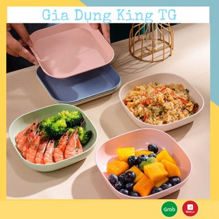 Set 8 chiếc đĩa lúa mạch mẫu mới tone màu pastel ngọt ngào /combo 8c đĩa lúa mạch - king tg